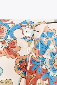 ZW COLLECTION FLORAL MINI FLARE PANTS