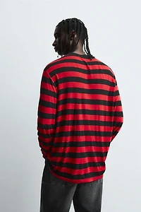 CONTRAST STRIPED T-SHIRT