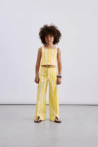 STRIPED BUTTON TOP