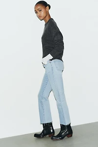 TRF HIGH-WAISTED CROPPED FLARE JEANS