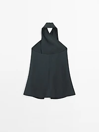 Halter neck back neckline top