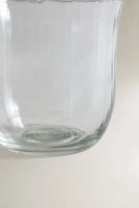 FACETED RAISED DESIGN GLASS TUMBLER