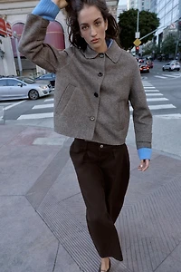 MANTEAU COURT AVEC LAINE