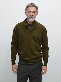 Pull en maille à col mock V