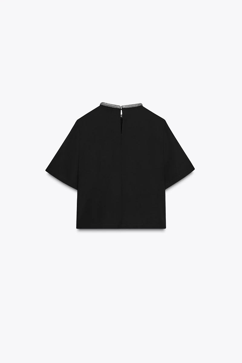 GLITTER NECK TOP