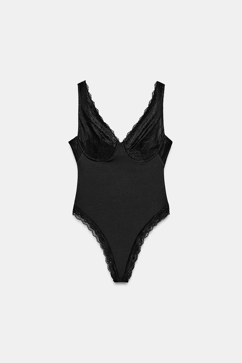 COMBINATION LACE BODYSUIT