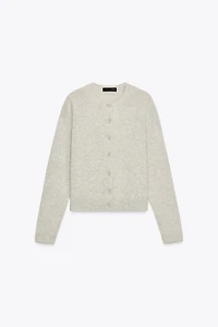BASIC 100% WOOL KNIT JACKET