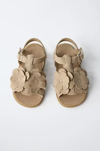 FLORAL LEATHER SANDALS