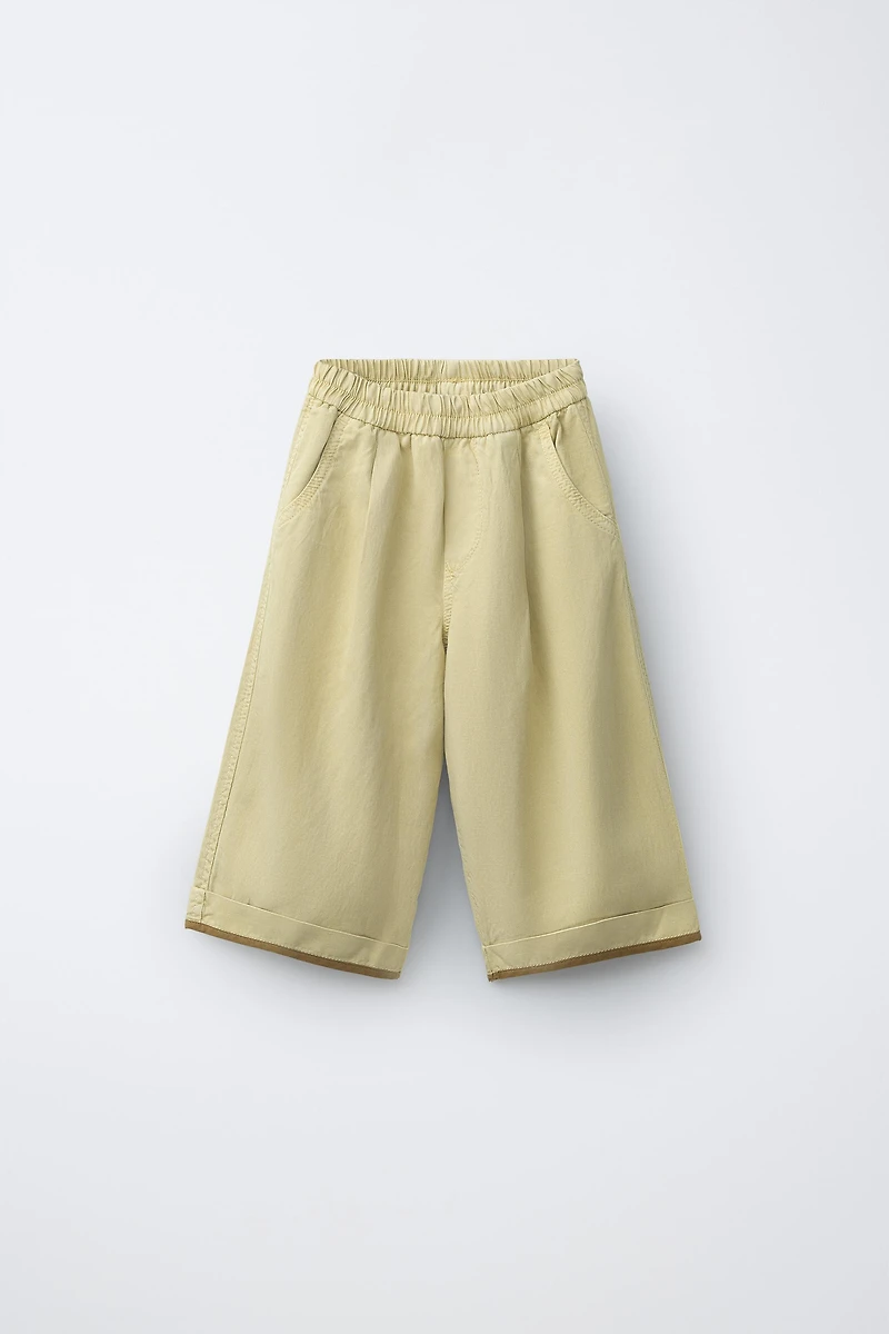 ZARA TIMELESS - PANTALON AVEC LIN BAS CONTRASTÉ