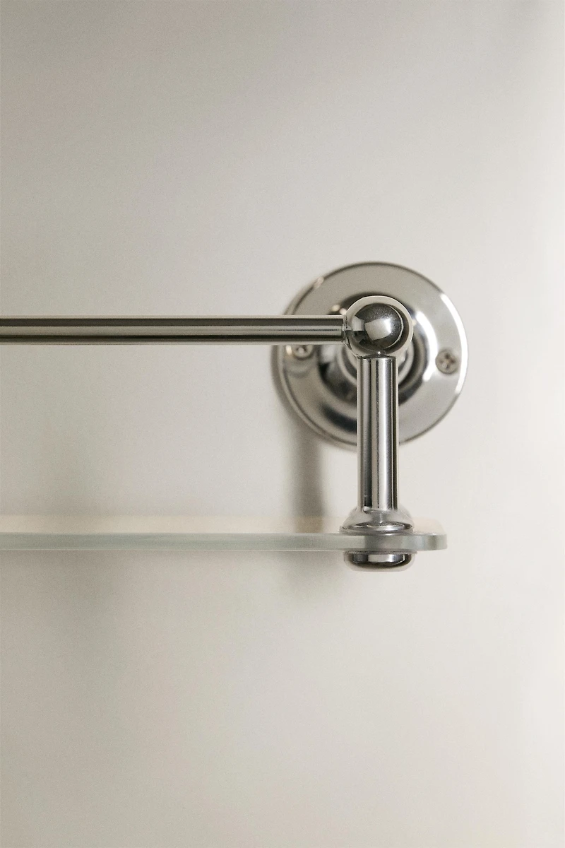 METAL AND GLASS BATHROOM SHELF