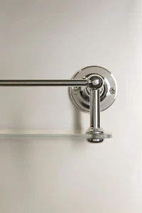METAL AND GLASS BATHROOM SHELF