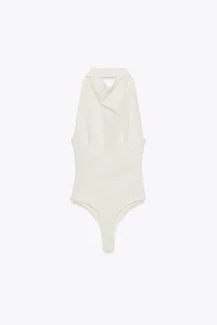 OPEN BACK HALTER BODYSUIT