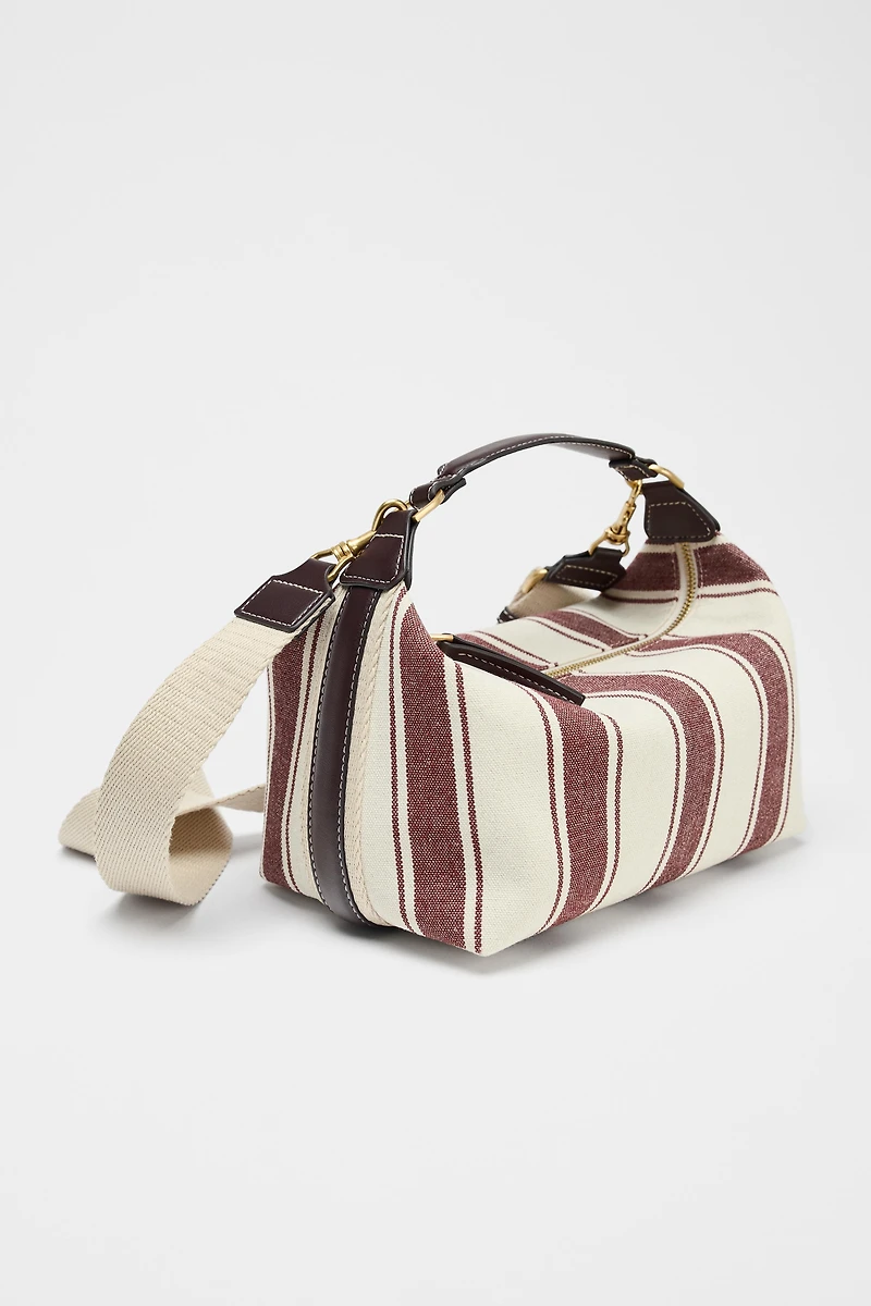 STRIPED FABRIC CITY BAG