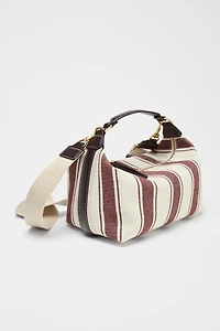 STRIPED FABRIC CITY BAG