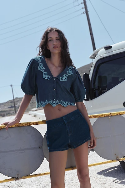 Z1975 EMBROIDERED DENIM SHIRT