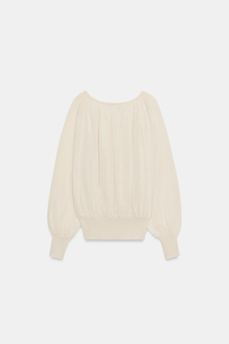 BLOUSE EN MAILLE À COL BATEAU
