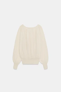 BLOUSE EN MAILLE À COL BATEAU