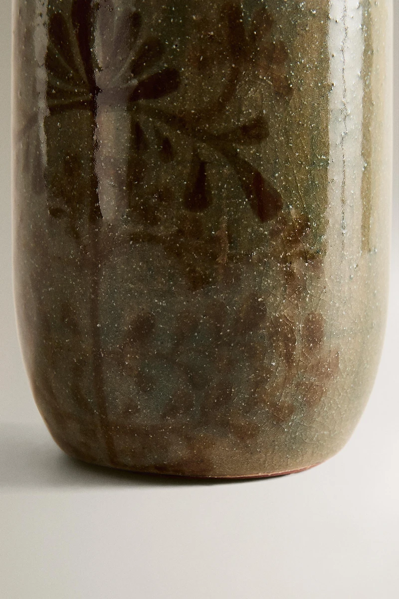 CERAMIC FLORAL SOAP DISPENSER