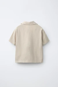 LINEN BLEND POCKET SHIRT