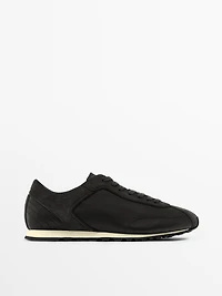 Leather trainers with thin sole