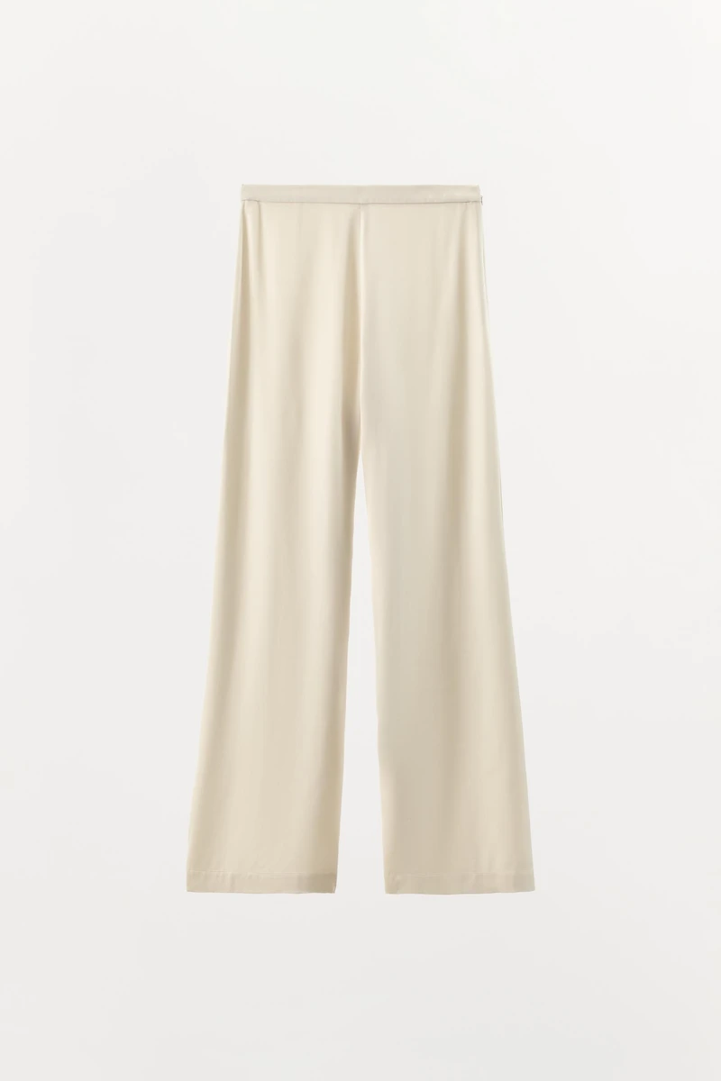 100% VISCOSE SATIN EFFECT PANTS