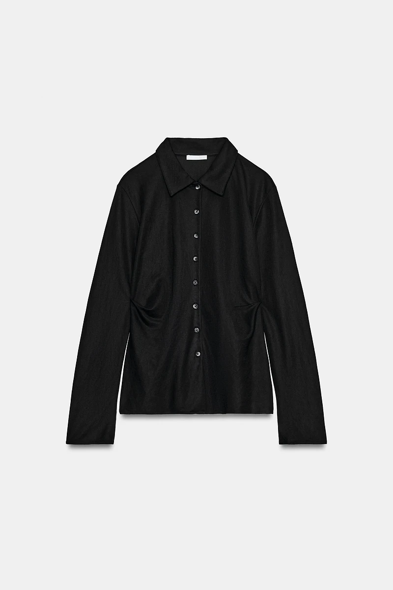 BUTTONED PLEATED TOP
