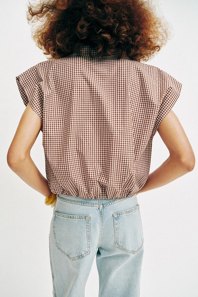 CROPPED GINGHAM SHIRT