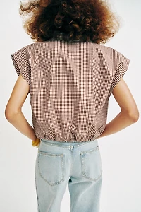 CROPPED GINGHAM SHIRT