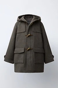DUFFLE-COAT EN DRAP AVEC LAINE