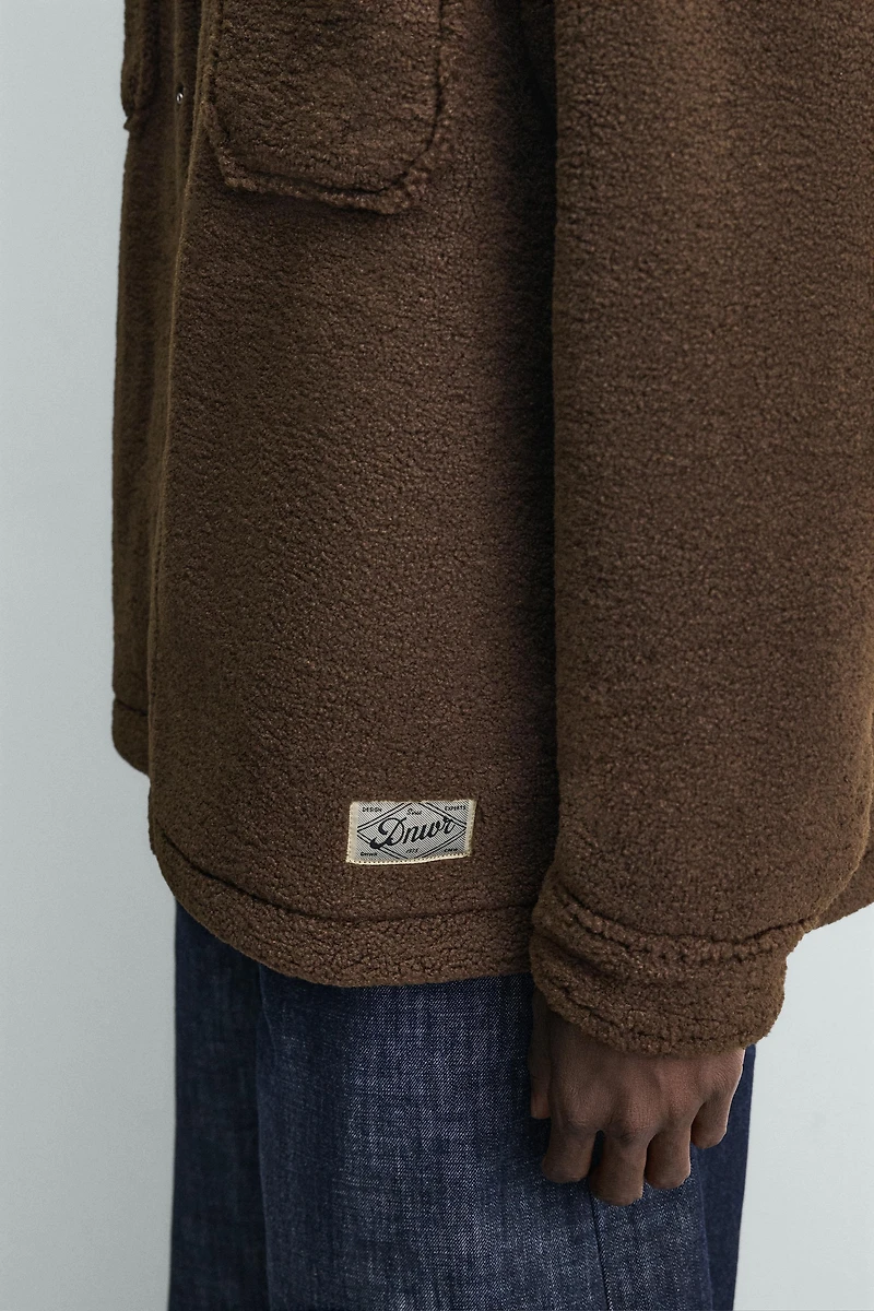 FAUX SHEARLING OVERSHIRT WITH POCKETS