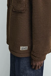 FAUX SHEARLING OVERSHIRT WITH POCKETS