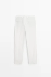 Pantalon détaillé à pinces 100 % lin