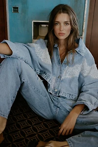 Z1975 CROPPED LACE DENIM JACKET