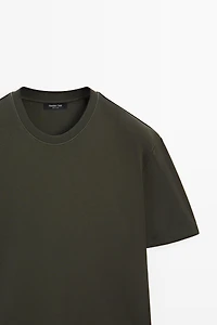 Contrast neck short sleeve T-shirt