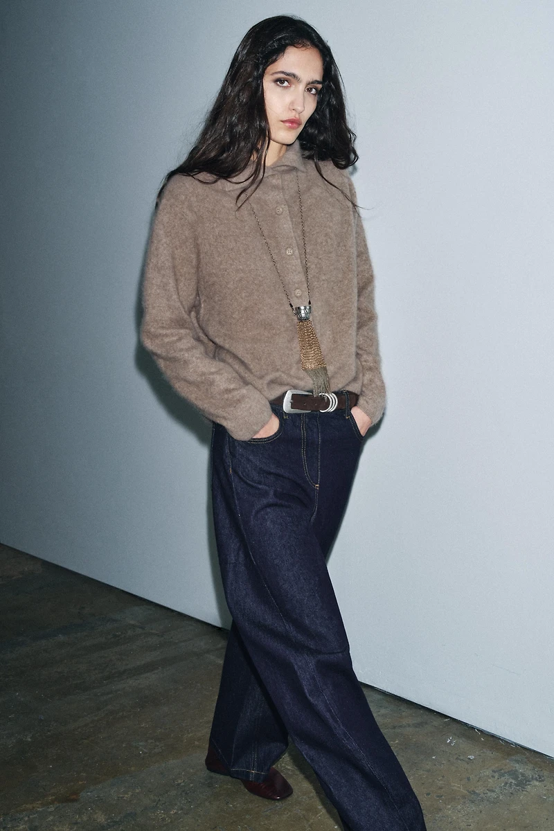 100% WOOL HIGH COLLAR JACKET