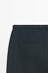Bermuda fluide avec ceinture en lin et coton