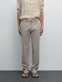 Slim fit textured trousers