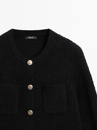 Wool blend cardigan with gold buttons