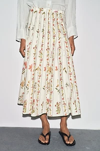 ZW COLLECTION FLORAL PLEATED SKIRT