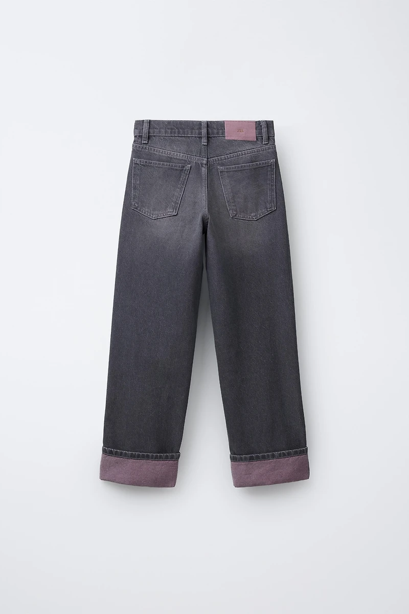 WASHED EFFECT STRAIGHT LEG JEANS