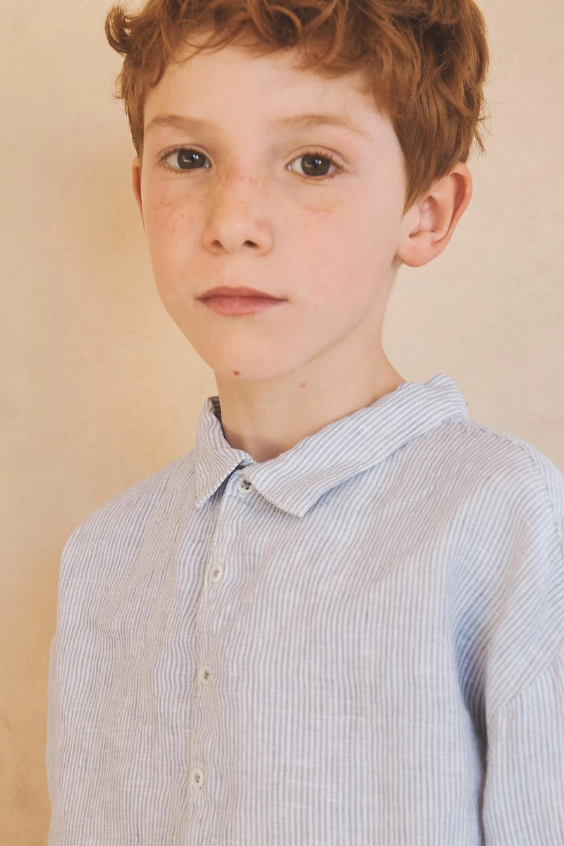 6-10 YEARS / LIMITED EDITION 100% LINEN STRIPED SHIRT