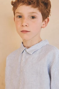 6-10 YEARS / LIMITED EDITION 100% LINEN STRIPED SHIRT