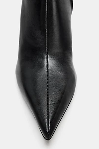 LEATHER HEELED ANKLE BOOTS