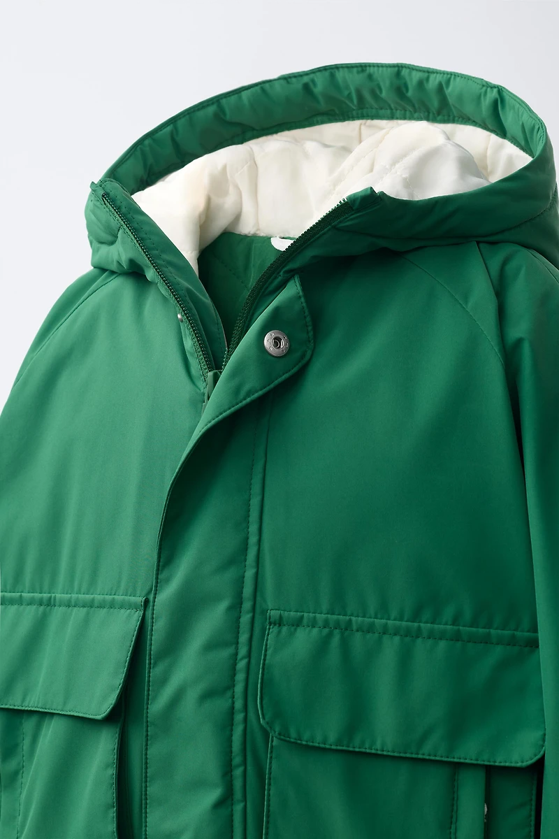 WATER REPELLENT CONTRAST DETAIL PARKA