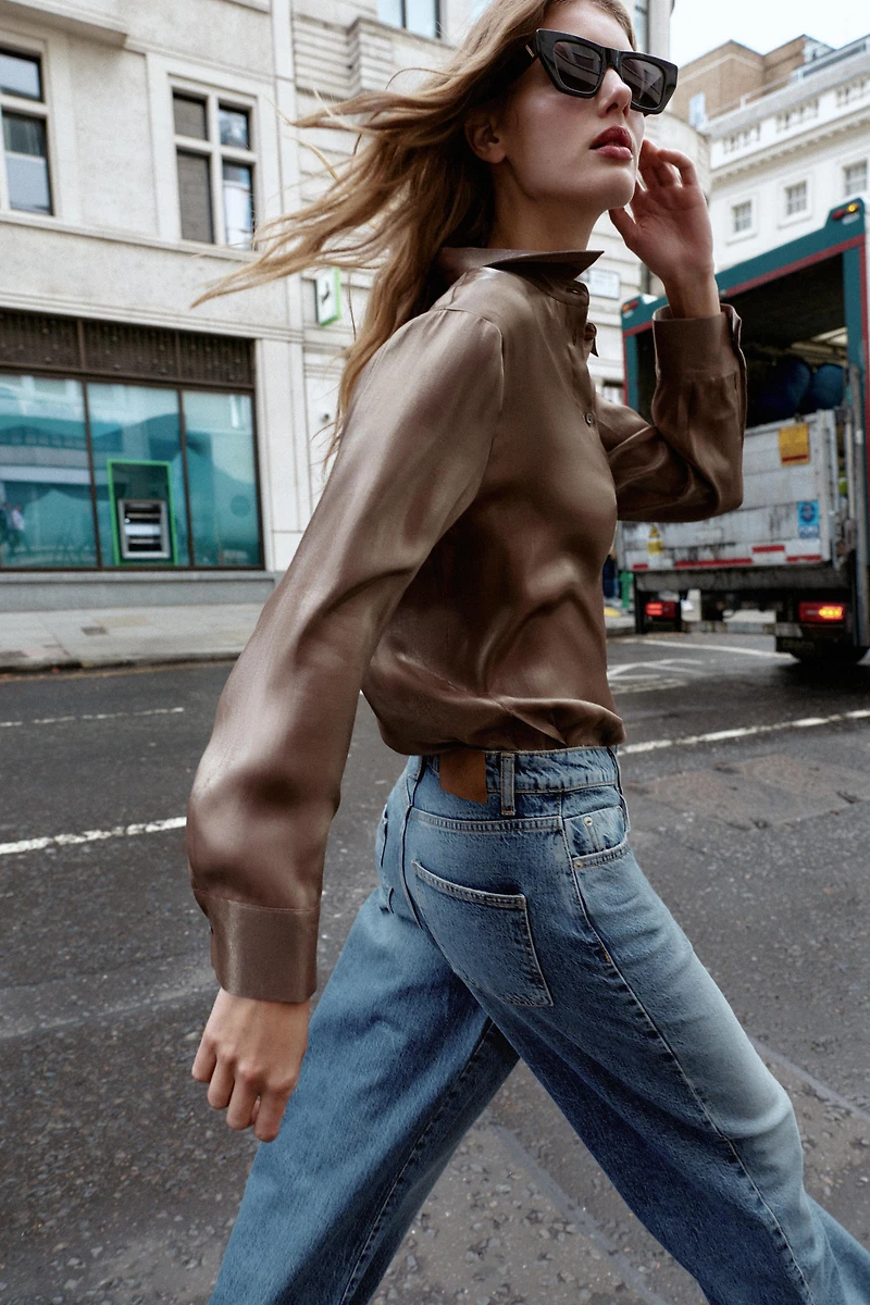 IRIDESCENT FLOWY SHIRT