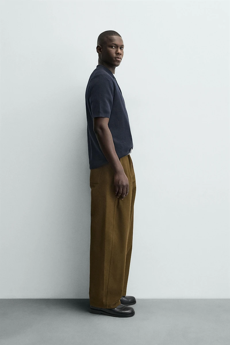 KNIT ZIP POLO SHIRT