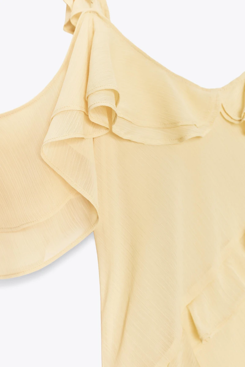 RUFFLED COMBINATION DRESS