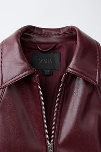 BLOUSON BOMBER EFFET MATIÈRE SYNTHÉTIQUE