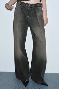 ZW COLLECTION MID-RISE WIDE LEG JEANS WITH DARTS