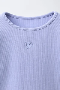 RIBBED HEART T-SHIRT